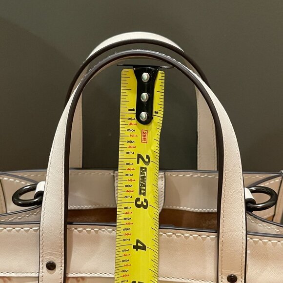 Coach CD750 Textured Field Tote 22 Horse & Carriage in Chalk White - Picture 10 of 16